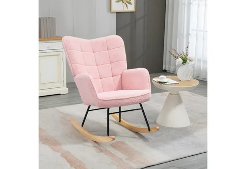 Homcom Schaukelstuhl Rosa - Bequemer Sessel für Entspannung - Sessel in Rosa aus Kunststoff, ideal für Wohnzimmer. Der Homcom Schaukelstuhl bietet eine großzügige Sitzfläche, bequeme Polsterung und geschwungene Kufen für entspannendes Schaukeln.