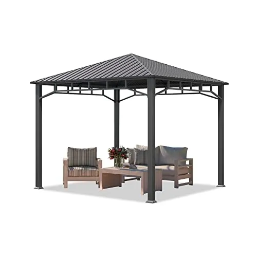 TOOLPORT Sunset 3x3 m Hardtop Gartenpavillon in grau von Toolport