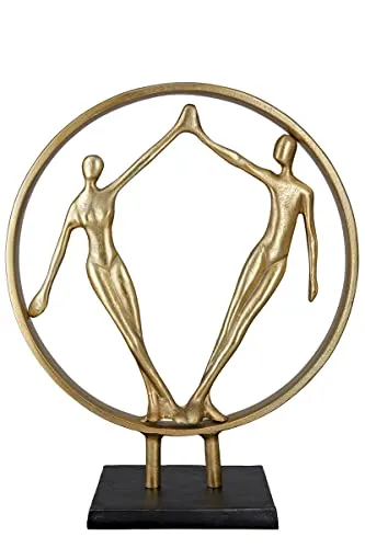 GILDE Aluminium Deko Objekt Hand in Hand - Elegante Skulptur für Ihr Zuhause - Sammlerfigur aus Aluminium, Höhe 41 cm, ideal als stilvolle Dekoration oder Geschenk für besondere Anlässe wie Geburtstag und Hochzeit.