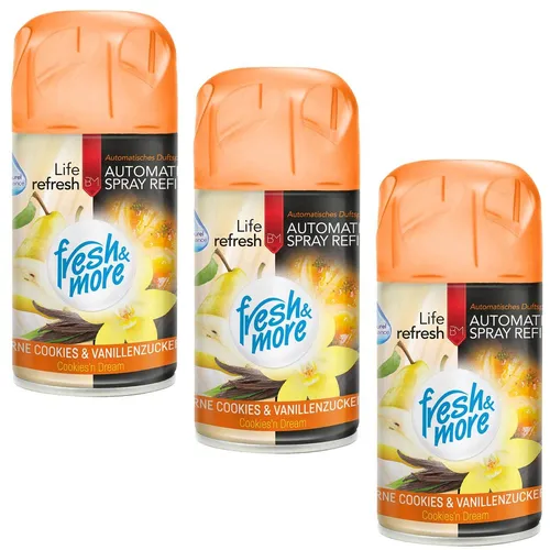Fresh & More Lufterfrischer Nachfüller (3er Pack) 250ml Birne-Keks & Vanille