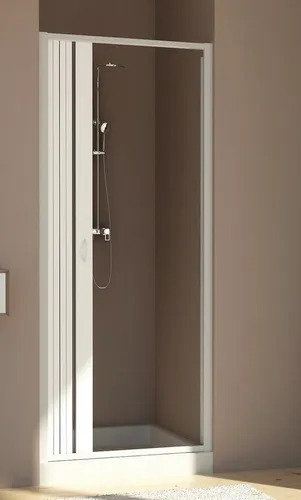 Forte Dusch-Falttür, 100cm x 188cm, beidseitig montierbar - Praktische Dusch-Falttür für barrierefreien Zugang, aus robustem Kunststoff, ideal für kleine Bäder. Beidseitig montierbar und platzsparend. Lieferung ohne Dekoration.