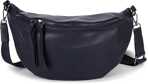 styleBREAKER Damen Halbmond Crossbody Schultertasche - Midnight Blue - Damen-Schultertaschen mit abnehmbarem, verstellbarem Schultergurt für individuellen Tragekomfort und modischem Design in edlem Kunstleder.