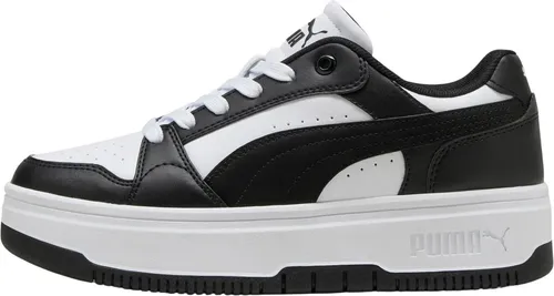 Puma Rebound Femme Low White-Black EU 38 - Sneaker für Damen mit vom Basketball inspiriertem Design, Kunstleder-Obermaterial und dämpfender SoftFoam+ Innensohle für maximalen Komfort. Ideal für lässigen Streetstyle!