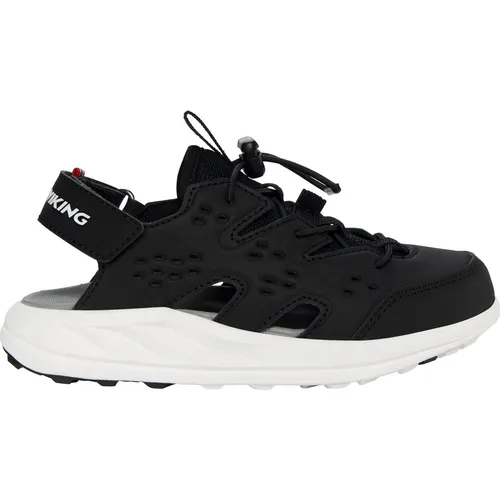 Viking Unisex Kinder Balance Sandals 1V SL, Black, 32 - Wanderschuhe für Kinder mit maximaler Luftzirkulation und Dämpfung. Geschlossene Schuhspitze bietet Sicherheit, während elastische Speed-Schnürsenkel und Klettverschluss für perfekten Sitz sorgen.