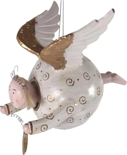 GURU SHOP Dicker Schwebeengel, Schutzengel, Weiß