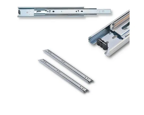 HOOZ Auszug Schubladenführung Teleskopschiene in verschiedenen Größen 25 - 55 cm (Set, 2 St., mit Ausrollsicherung), ruhiger Lauf