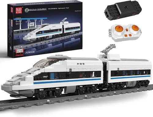 MOULDKING 12021 | RC Hochgeschwindigkeitszug Bauset mit 1211 Klemmbausteinen