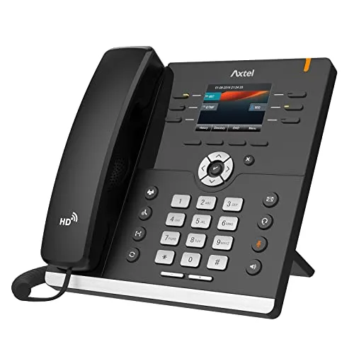Axtel AX-400G IP-Telefon - Festnetztelefon mit 8 SIP-Konten und 5-Wege-Audio-Konferenzbrücke, bietet kristallklaren HD-Sound und ein beleuchtetes 2,8'' Farbdisplay für optimale Benutzerfreundlichkeit.