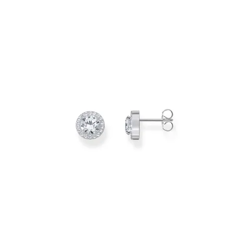 Halo-Ohrstecker mit weißem Stein - Thomas Sabo H2304-051-14 - Ohrringe mit funkelndem Brillantschliff, ideal für besondere Anlässe und als elegantes Accessoire für jeden Stil.