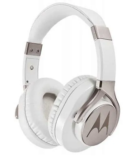 Motorola Pulse Max Kopfhörer - Weiß - Kopfhörer mit Bass Stereo Sound und Austauschbaren Ohrpolstern, ideal für Mobiltelefone und komfortabel über dem Ohr tragbar.