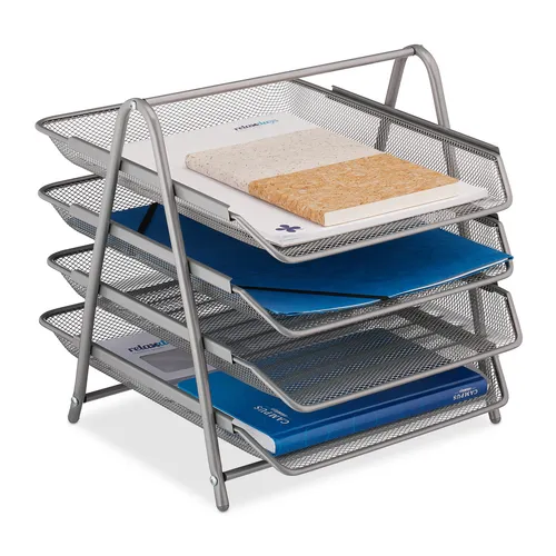 Dokumentenablage Büro-Organizer Papierablage Schreibtisch-Ablagesystem 4 Fächer