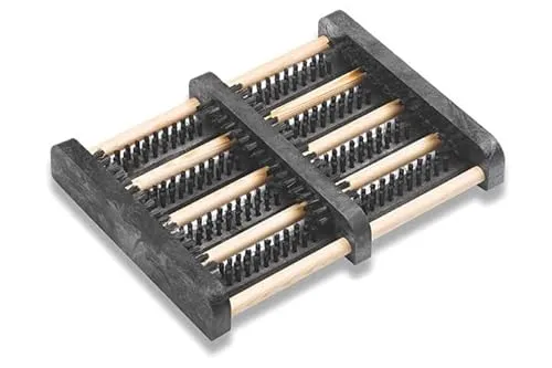 Entrando Zuverlässiger Schuhabstreifer für aussen mit leistungsstarken Bürsten - robust, rutschfest, stabil - ideal für Eingang (27x34 cm)