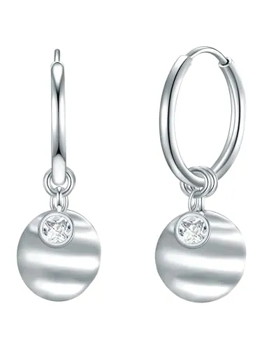 Eastside Paar Creolen aus Edelstahl, hochglanzpoliert - Creolen aus hochwertigem Edelstahl mit funkelndem Zirkonia, ideal für jeden Anlass und ein eleganter Blickfang.