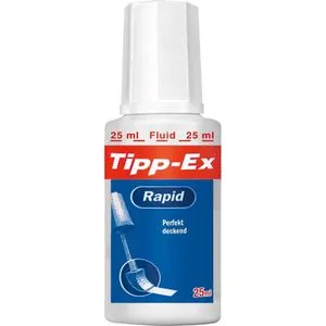Tipp-Ex Korrekturfluid Rapid 25ml - Korrekturflüssigkeit in Weiß, ideal für schnelle und präzise Korrekturen