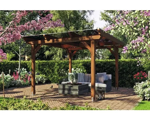 Pavillon SKAN HOLZ Marseille 327 x 350 cm - Elegante Holzlaube - Pavillons & Pergolen: Robuster Pavillon aus hochwertigem Holz, ideal für Gartenpartys und als stilvoller Rückzugsort im Freien.