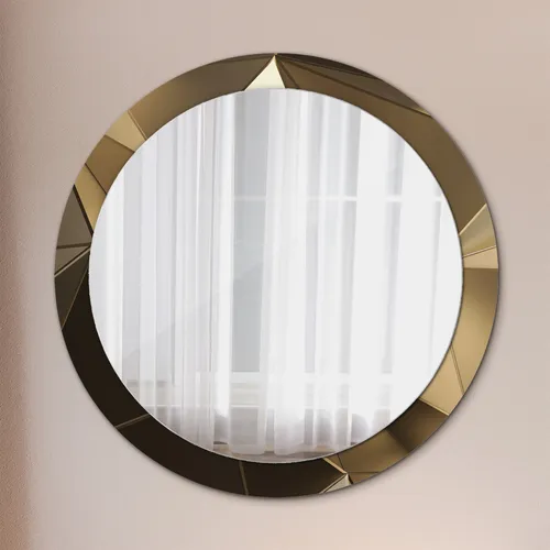 Wandspiegel Badspiegel mit Glasrahmen - Modern abstrakt - Eleganter runder Spiegel für jedes Zimmer, kratzfest und personalisierbar. Ideal für Badezimmer, Wohnzimmer oder Flur.