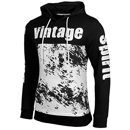 Baxboy Herren Pullover Hoodie Sweatjacke Longsleeve Sweatshirt Jacke Langarm Kapuzenpullover Hoody Sweater 603, Farbe:Schwarz, Größe:2XL