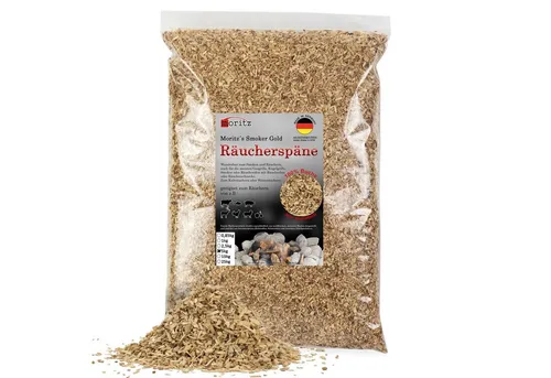Moritz Räucherbox 5kg Räucherspäne Buche fein 0,75 -2 mm zum smoken, räuchern/kalträuchern von Fleisch, Fisch, Gemüse geeignet