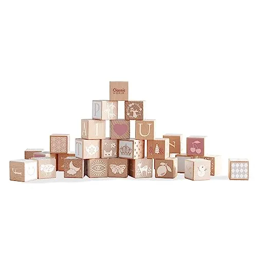 Classic World Holzbausteine Iris | Pädagogisches Holzspielzeug für Kinder ab 18 Monaten