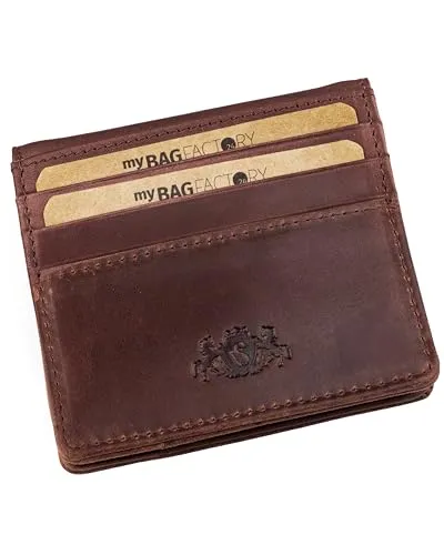 SID & VAIN Geldbörse aus echtem Leder - Elegantes, handgefertigtes Kreditkartenetui für Damen und Herren, extra flach für eine bequeme Hosentaschenaufbewahrung ohne unschöne Beulen.