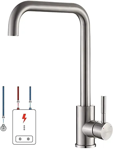 Lonheo Niederdruck Wasserhahn Küche aus Edelstahl - Berührbare Wasserhähne für die Küche, 360° schwenkbar, ideal für Boiler und Untertischgeräte, sorgt für gesundes Trinkwasser dank Blei-freiem Edelstahl 304.