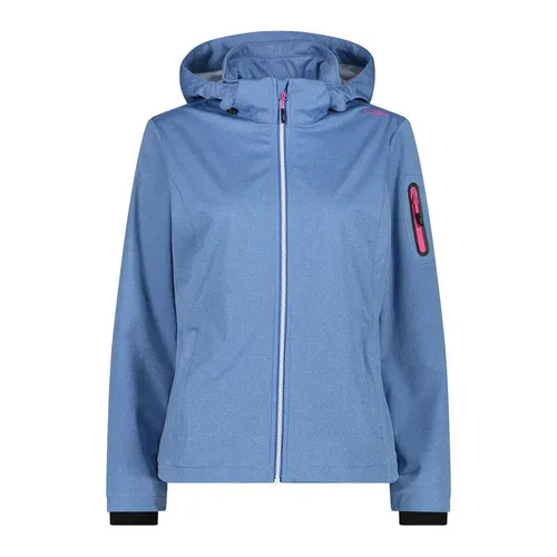 CMP Softshelljacke in Blau - Größe 38 - Funktionsjacke mit ClimaProtect Technologie, wasserdicht (8.000 mm) und atmungsaktiv (3.000 g/m²/24h) - ideal für Outdoor-Aktivitäten bei jedem Wetter.