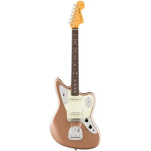 Fender Am Pro Clsc Jaguar RW FFMG - Offset-Gitarre mit Erle-Korpus und Ahorn-Hals; ideal für vielseitigen Sound mit 2x Coastline '62 Single-Coil Tonabnehmer und Vintage-Style Tremolo.