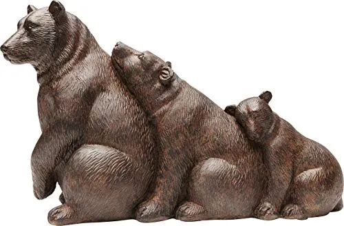 Kare Design Deko Figur Relaxed Bear Family, Braun, Deko Objekt, Bärenfamilie, Bär Motiv, handgefertigt, 20x32x13 cm (H/B/T)
