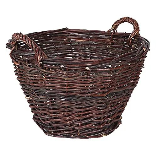 Weidenkorb mit Tragegriffen Ø40cm in braun von H4L