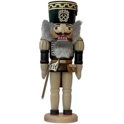 Rudolphs Schatzkiste Nussknacker Bergmann mit Erzstab - Weihnachtliche Nussknackerfiguren, handgefertigter Nussknacker aus dem Erzgebirge, 40 cm groß in Natur/Braun - ein traditionelles Kunstwerk für festliche Dekoration.