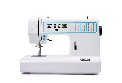 Smarter by Pfaff 260c - Nähmaschine mit 27 Stichen, automatischen Einstellungen und praktischen Funktionen wie der Vernähfunktion und dem integrierten Nadeleinfädler für kreatives Nähen ohne Komplikationen.