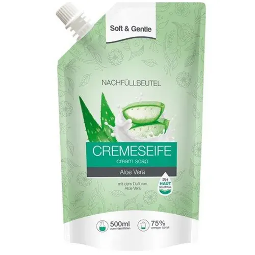 Schmees Seife Soft & Gentle Cremeseife Aloe Vera Nachüllbeutel pH-hautneutral, auch für empfindliche Haut geeignet 04416