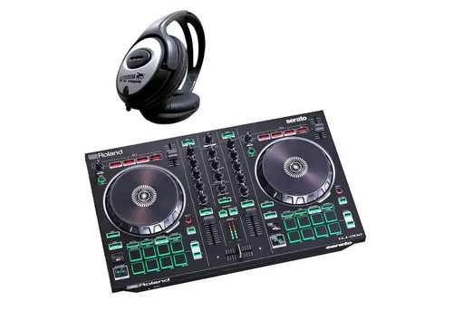 Roland DJ-202 USB-DJ-Controller - DJ-Controller mit integrierter Soundkarte, ideal für kreative DJ-Sets und mobil einsetzbar.