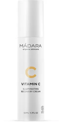 MADARA Vitamin C Illuminating Recovery Gesichtscreme 50 ml - Tagescreme mit stabilisiertem Vitamin C für einen strahlenden Teint und gleichmäßigen Hautton. Angereichert mit Hyaluronsäure für intensive Feuchtigkeit und Meeresalgen-Extrakt für aufhellende Wirkung.