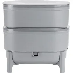 Plastia Wurmkomposter grau recycelt 30015p - umweltfreundliches Kompostiersystem aus recyceltem Kunststoff, verwandelt organische Abfälle in hochwertigen Dünger