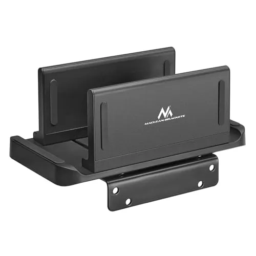 Maclean MC-454 Mini PC/Thin-Client-Halterung 2 in 1 Freistehend oder VESA-Befestigung Kompatibel mit VEASA-Halterungen Maximale Belastung 3kg einstellbare Breite: min. 5 mm, max. 70 mm Schwarz