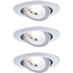 Paulmann LED Einbauleuchte 3er Set, chrom matt und schwenkbar