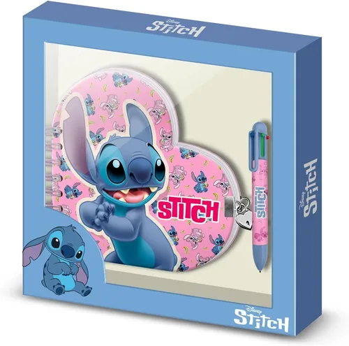 Lilo & Stitch Notizbuch Tagebuch Set mit Kugelschreiber, Schloss und 2 Schlüssel