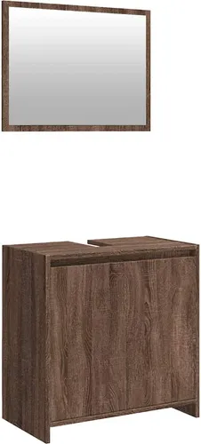 2-tlg. Badmöbel-Set Braun Eichen-Optik von vidaXL