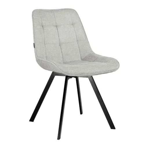 exitodesign Drehstuhl Esszimmer LAPO 49x62x83 cm - Esszimmerstühle Gesteppt 360° Drehbar Bürostuhl Stuhl - für Esszimmer Küche Wohnzimmer Salon Schreibtisch (Grau)