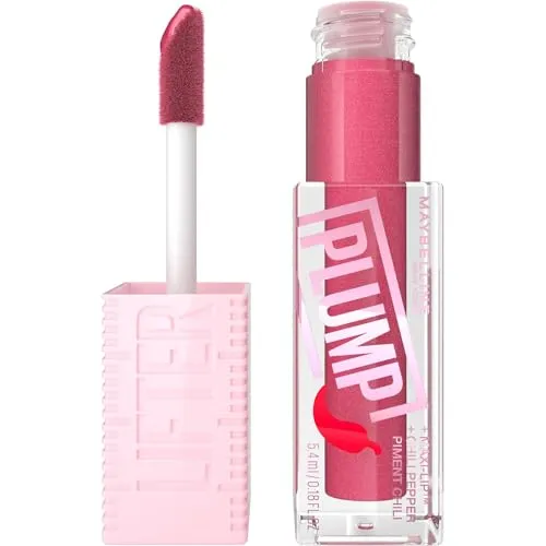 Maybelline New York Glänzender Lipgloss für sichtbar vergrößerte Lippen, Falten mildernd, Mit Maxilip und Chili, Lifter Plump, Farbe: Nr. 002 Mauve Bite, 1 x 5,4 ml
