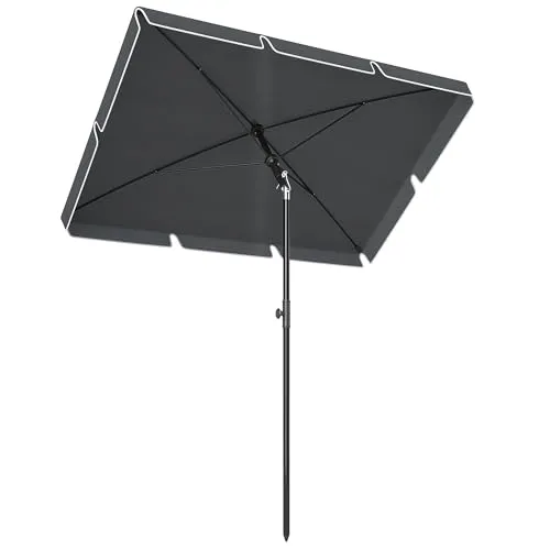 Outsunny Sonnenschirm Strandschirm Sonnenschutz knickbar Grau