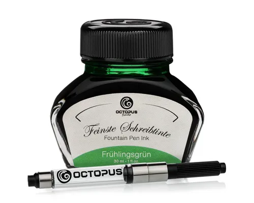 OCTOPUS Fluids Füllhaltertinte, Schreibtinte Frühlingsgrün 30ml mit Konverter Tintenglas (Set, 0-tlg)