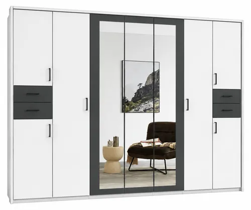 luma-home Drehtürenschrank 22584 mit 3 Spiegeln