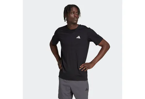 adidas Herren Train Essentials Feelready Training Tee, Schwarz/Weiß, S - Herren-Shirt mit regulärer Passform und Rundhalsausschnitt, aus 70 % recyceltem Polyester für umweltbewusste Sportler.