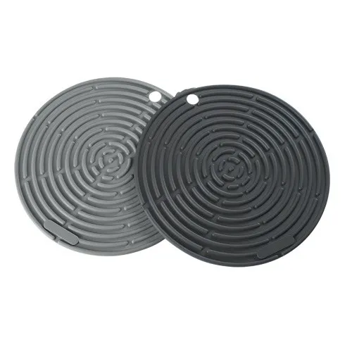 LURCH Topfuntersetzer/-lappen 2er Set Ø20cm flint-/iron grey