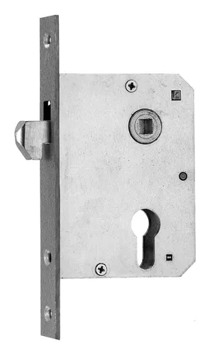 BEVER Schiebetürschloss 139 P PZ55/8 D55 - Schiebetürschloss mit verschließbarer Hakenfalle und Schließblech, ideal für Sicherheit und Komfort in Ihrem Zuhause. Dornmaß: 55 mm, silberfarbig lackiert.