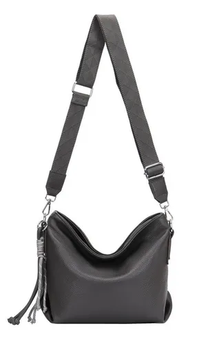 ITALYSHOP24 Schultertasche Damen Tasche Shopper HOBO Cross Over Body Bag Umhängetasche Weekender, große 3xFach geteiltes Hauptfach, Freizeit Abend Urlaub, Leder Optik