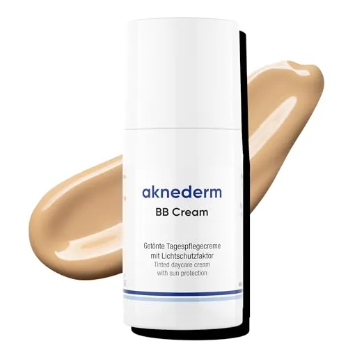 aknederm BB Cream - getönte Tagescreme mit Lichtschutzfaktor 25 - BB Creme für einen ebenmäßigen Teint - parfümfreier Tinted Moisturizer ideal für zu Akne neigende Haut & Pickel