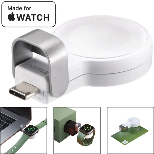 Hama USB-C Ladegerät Wireless Charger Kabellos für Apple Watch 6 7 8 9 10 11 SE